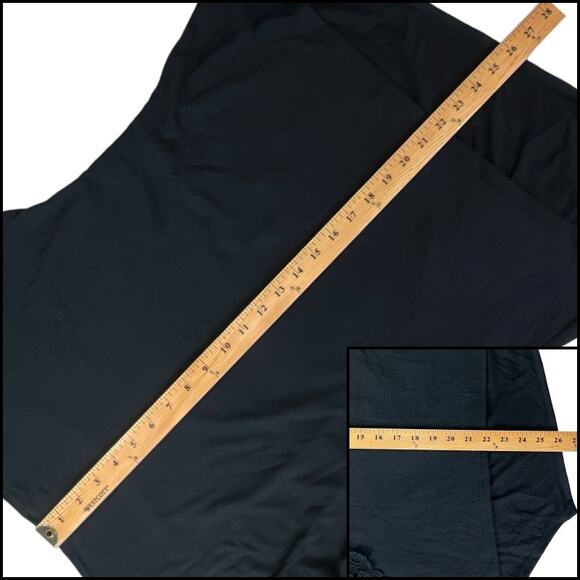 Luv Me More Asymmetrical Scoop Neck Tee Shirt Top Embellished Plus Size 1X Black - Picture 11 of 12